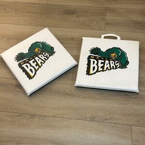 2 Vintage Baylor Bears White and Green Stadium Bleacher Cushions. Used condition